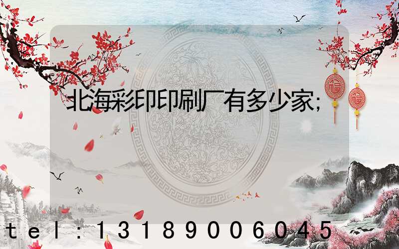 北海彩印印刷厂有多少家