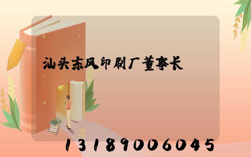汕头东风印刷厂董事长