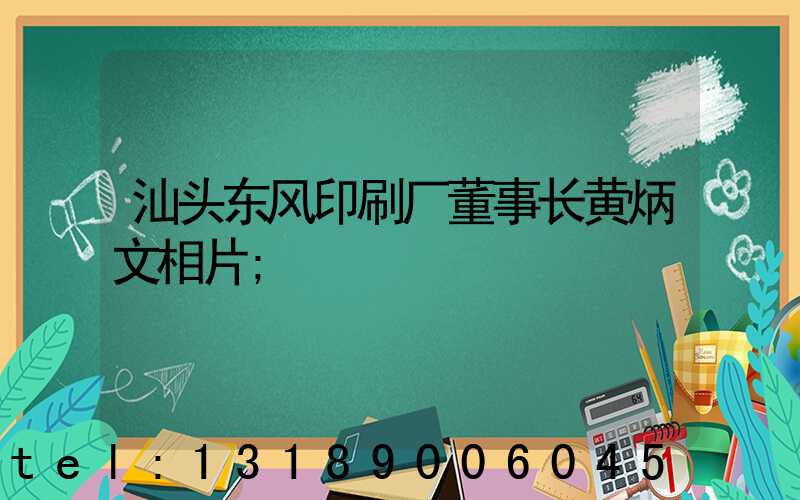 汕头东风印刷厂董事长黄炳文相片